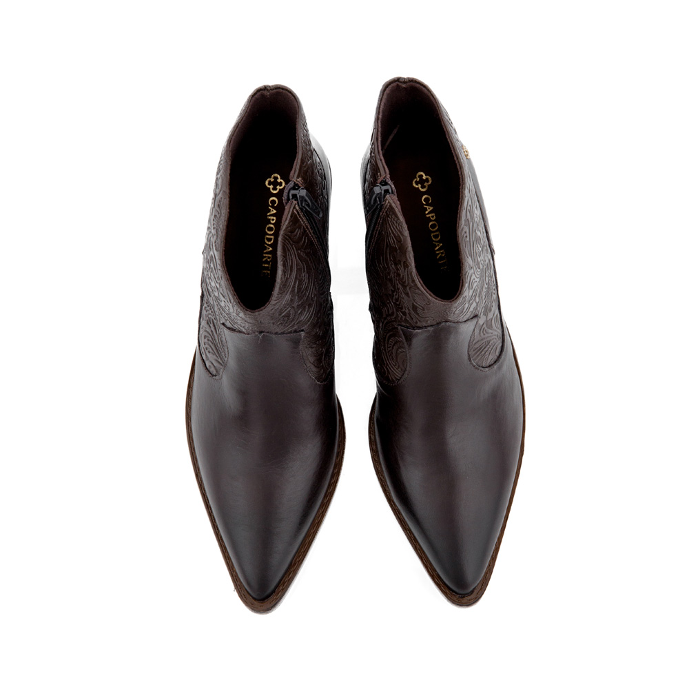 BOTA WESTERN CANO CURTO MARROM TOBACCO DE COURO image number 4