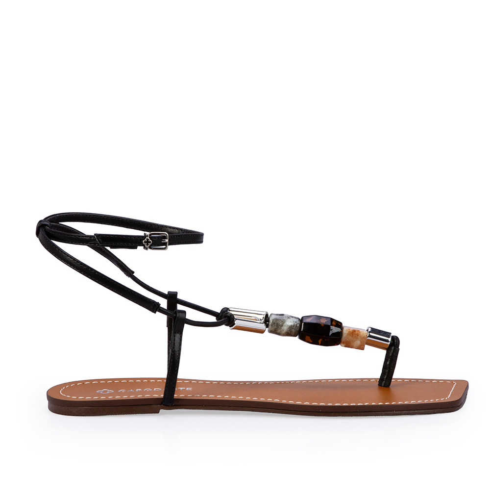 SAND&Aacute;LIA RASTEIRA PRETA DE COURO image number 0