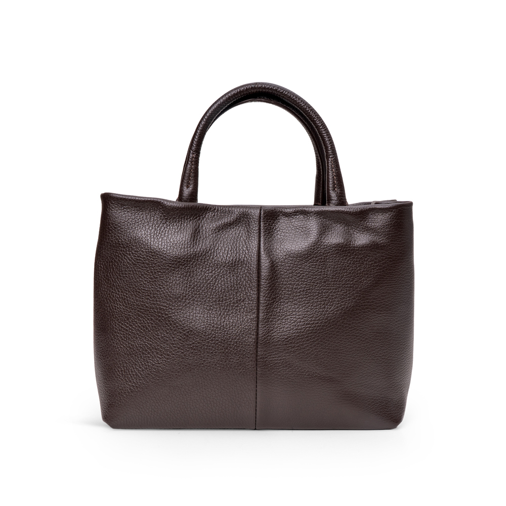 BOLSA MÉDIA MARROM DE COURO TOTE image number 2