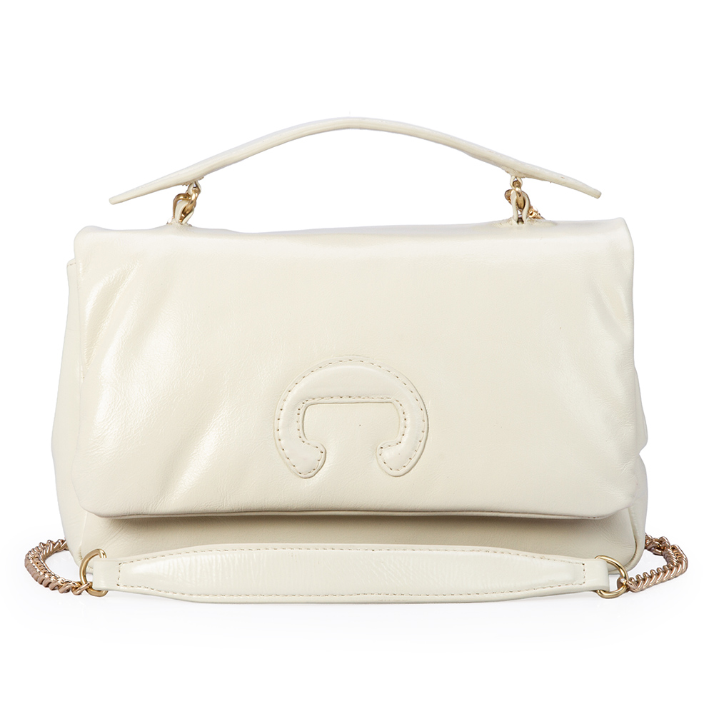 BOLSA BRANCA DUNA COURO COM AL&Ccedil;A CORRENTE SHOULDER BAG image number 0