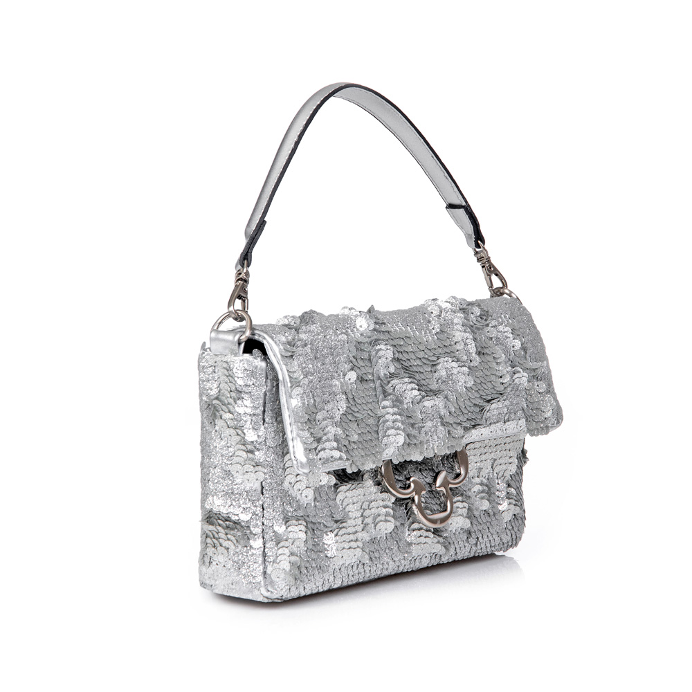 BOLSA PEQUENA PRATA PAETÊ image number 1