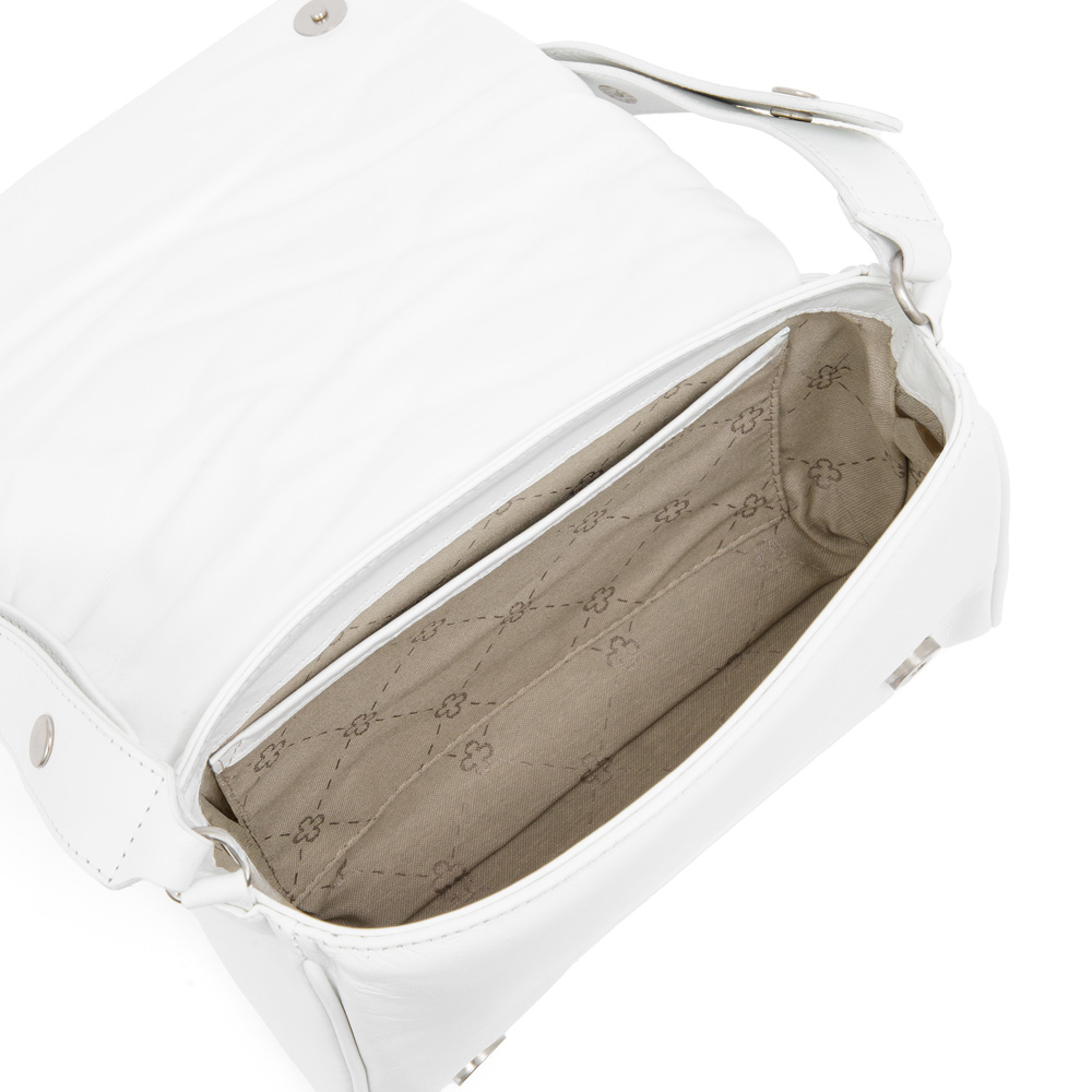 BOLSA BRANCA E PRETA DE COURO SHOULDER BAG image number 4