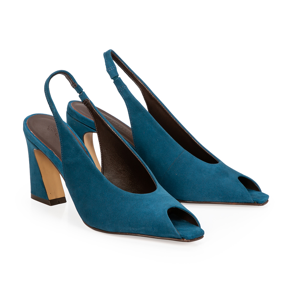 SAND&Aacute;LIA SALTO ALTO COURO SUEDE COBALTO image number 2