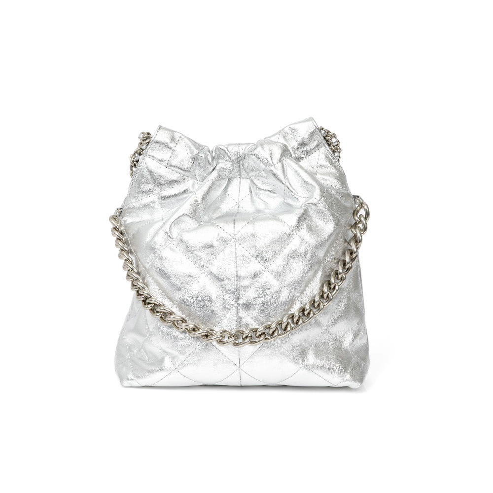 BOLSA SHOULDER BAG PRATA METALIZADA DE COURO MATELASS&Ecirc; image number 2