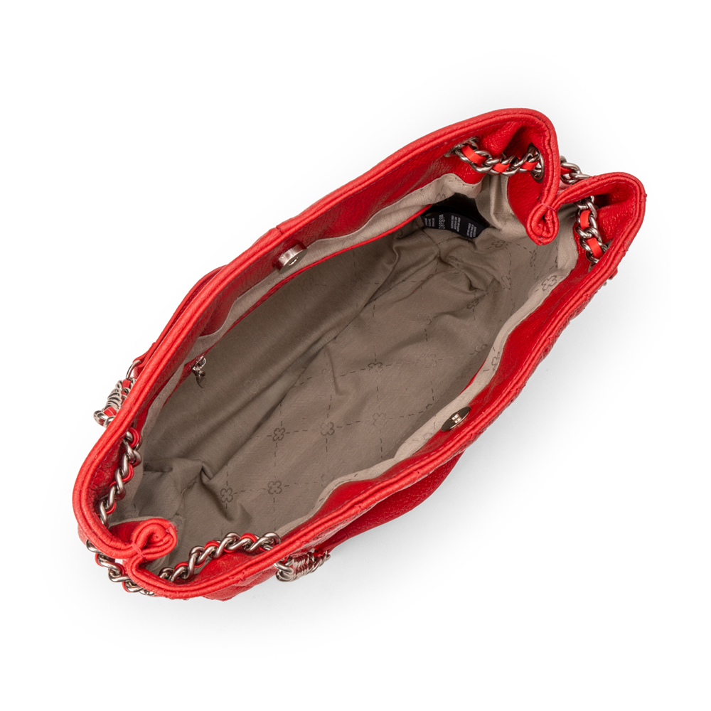 BOLSA MÉDIA VERMELHA RUBI  DE COURO MATELASSÊ CARINA image number 4