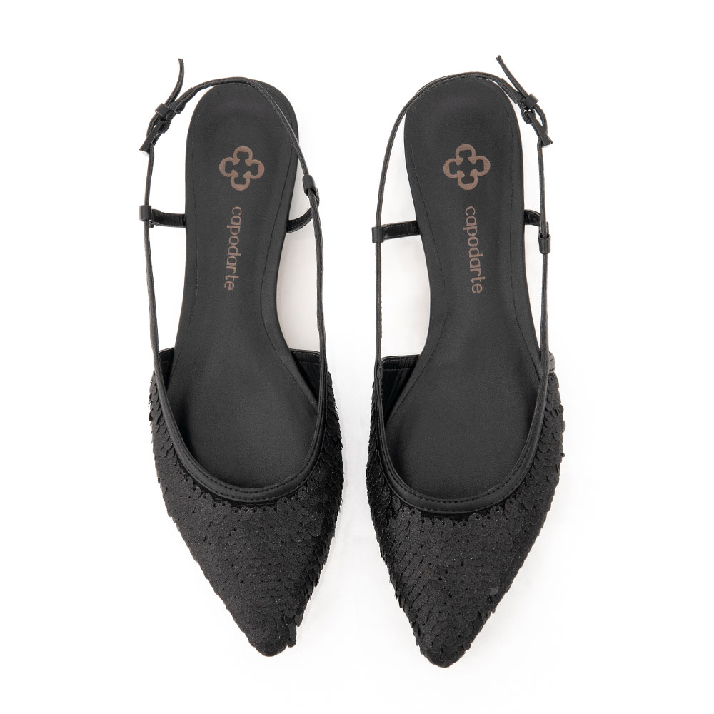 SAPATILHA SLINGBACK PRETA PAETÊ image number 4