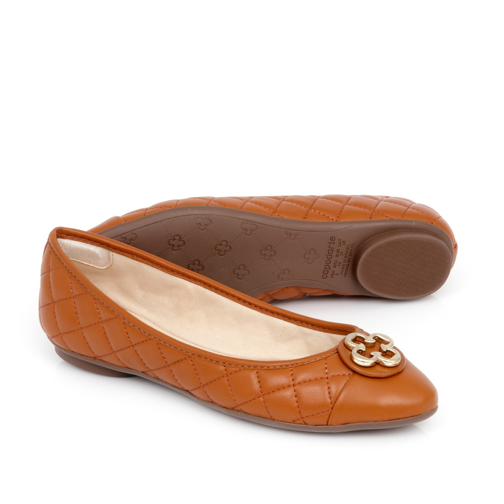 SAPATILHA CATHERINE MODERNIT&Aacute; CARAMELO CAMEL DE COURO image number 3