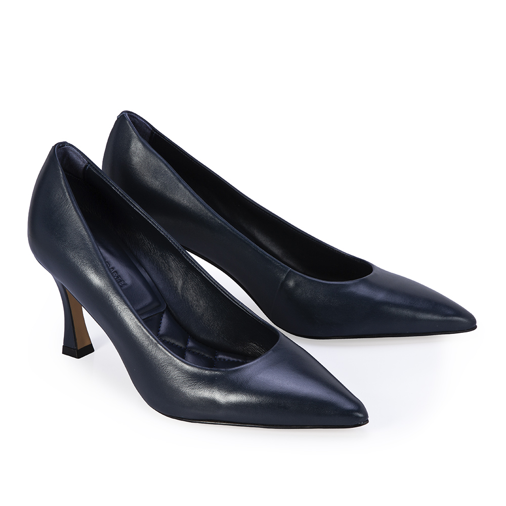 SCARPIN SALTO FLARE MARINHO AZZURRO DE COURO image number 1