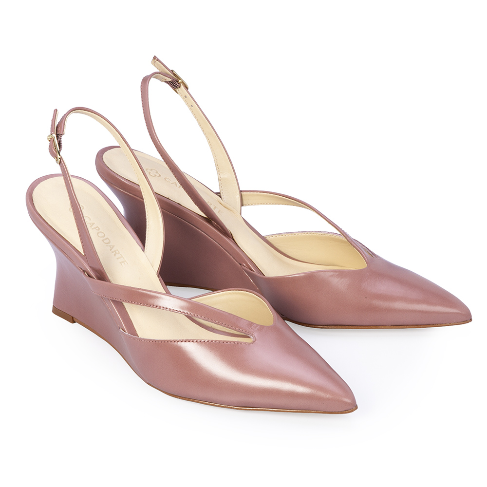 SCARPIN SLINGBACK ROSA MALVA COURO ANABELA image number 1