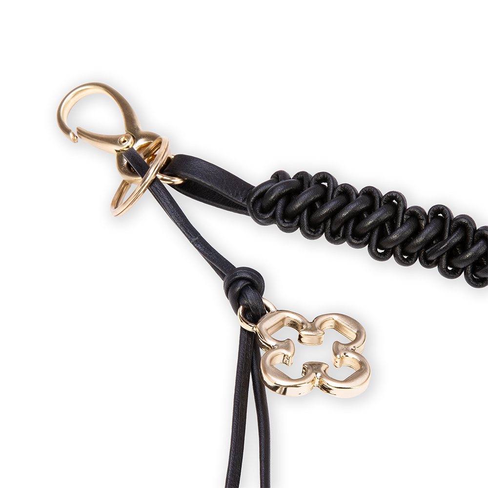 CHAVEIRO BOLSA COURO PRETO COM MOSQUET&Atilde;O BAG CHARM image number 2