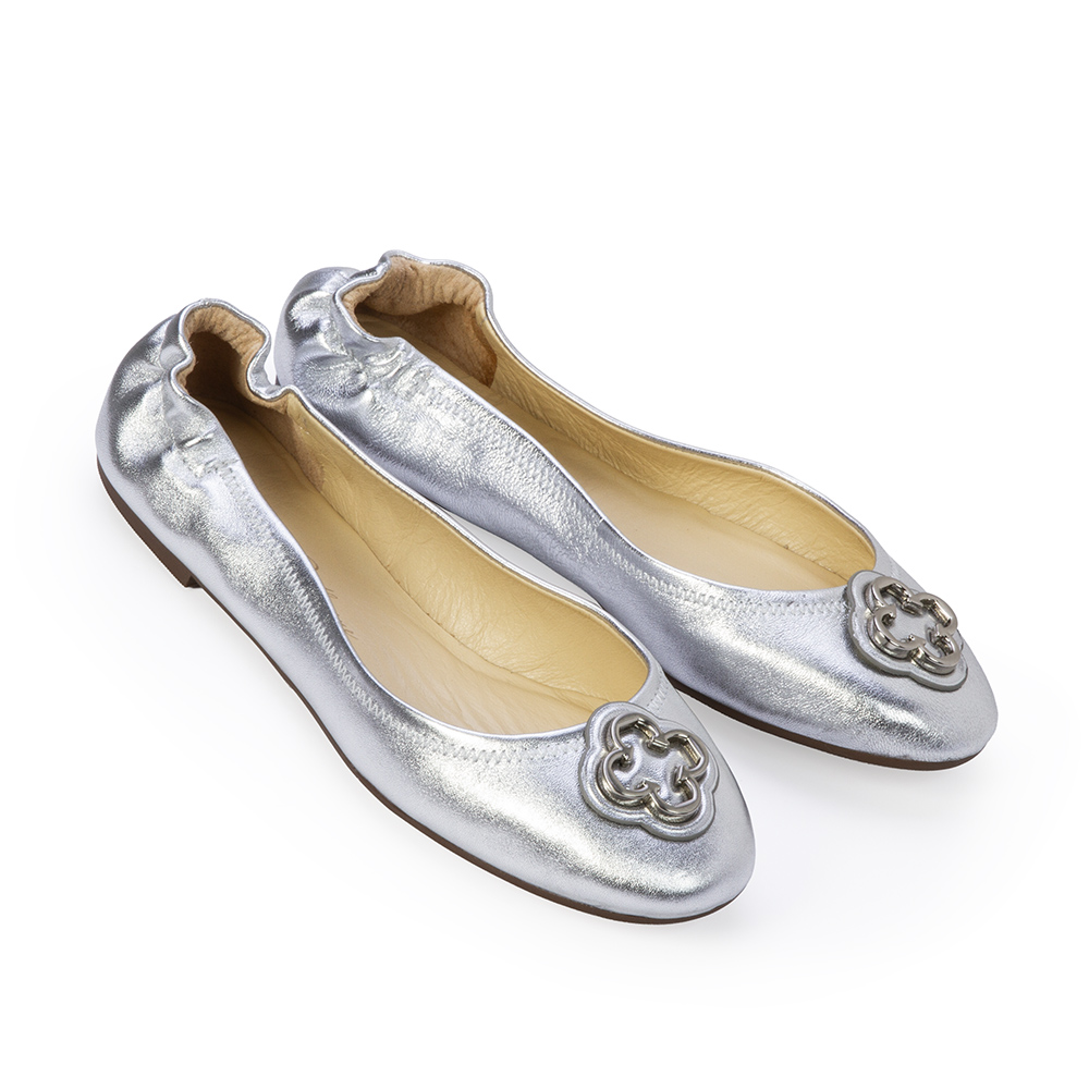 SAPATILHA CATHERINE BAILARINA COURO PRATA image number 1