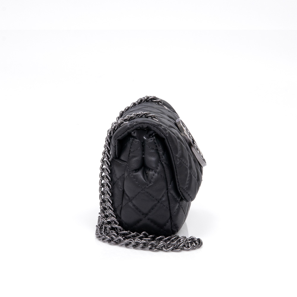 BOLSA PRETA PEQUENA COURO AL&Ccedil;A GRAFITE MINI OLIVIA image number 3