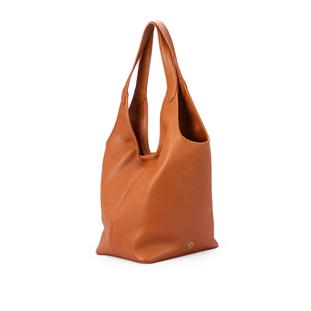 BOLSA GRANDE CARAMELO DE COURO SHOPPER image number 3
