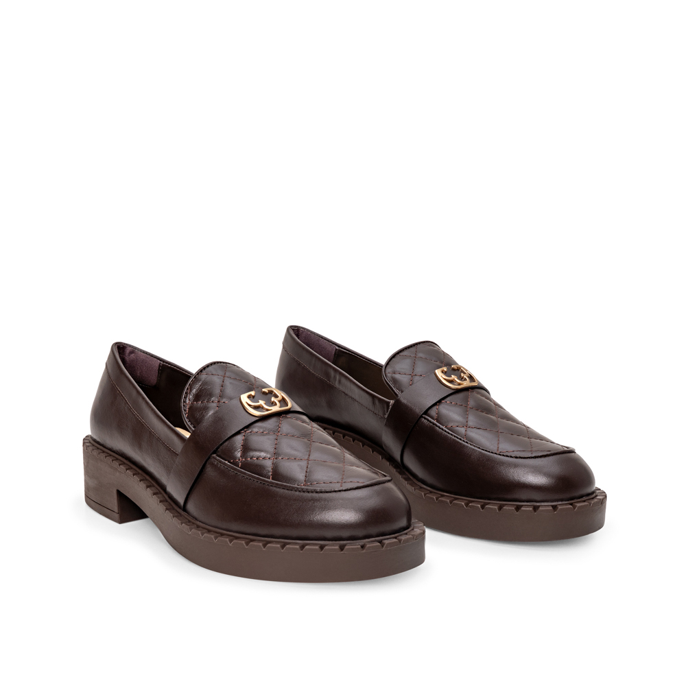 LOAFER MOCASSIM MARROM DE COURO MATELASSÊ image number 1