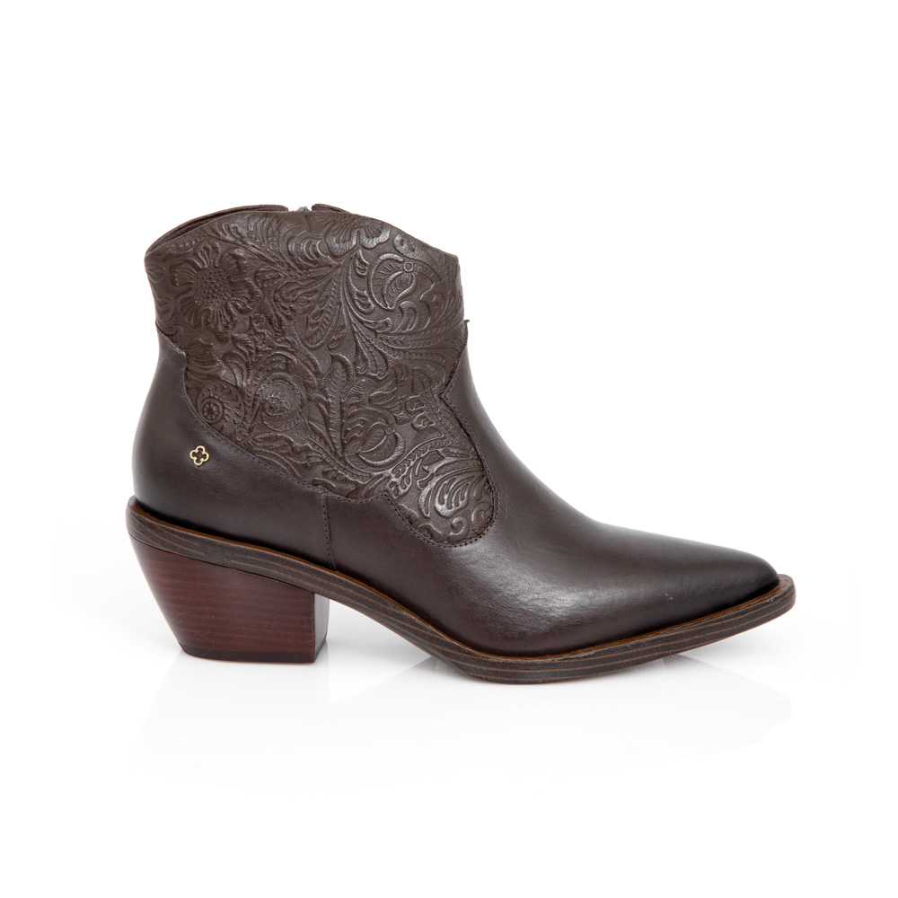 BOTA WESTERN CANO CURTO MARROM TOBACCO DE COURO image number 0