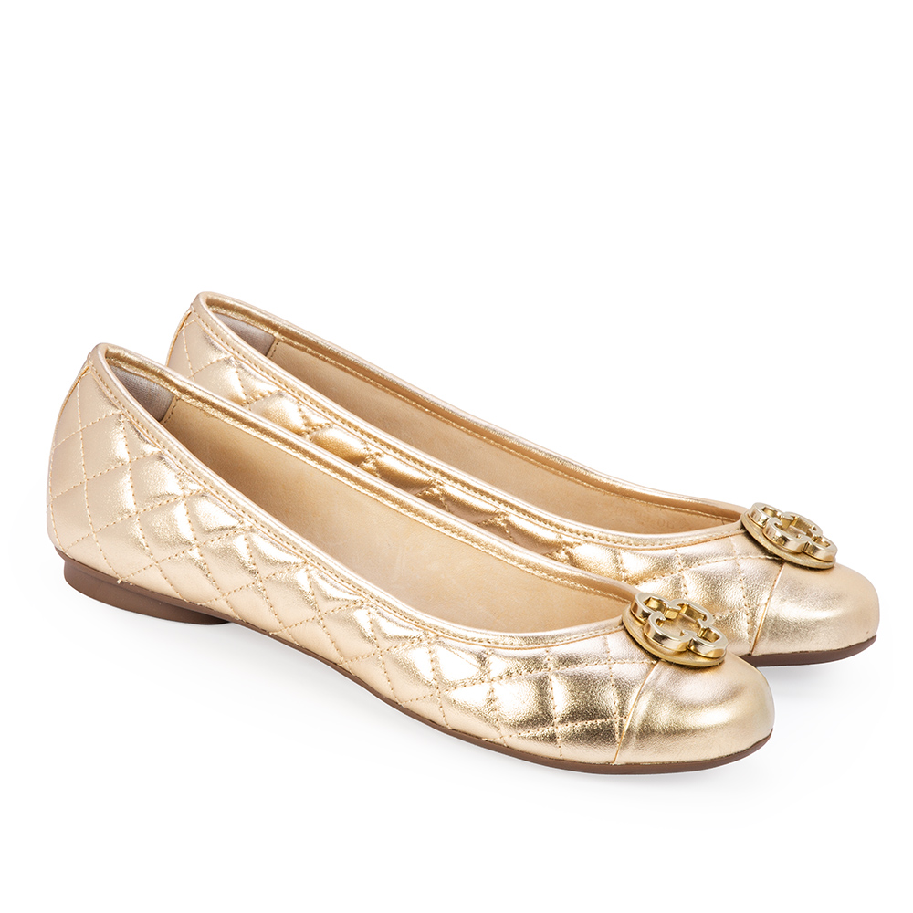 SAPATILHA CATHERINE COURO DOURADA METALIZADA image number 1
