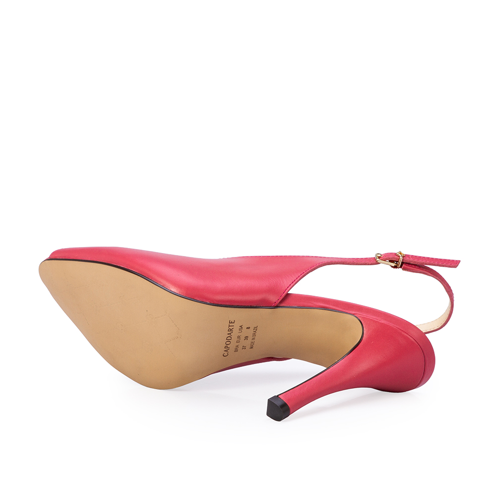 PEEP TOE SLINGBACK ROSA MAGN&Oacute;LIA DE COURO image number 3