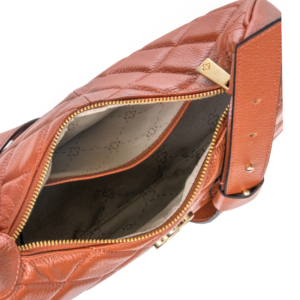 BOLSA COURO CARAMELO HOBO MATELASS&Ecirc; image number 4