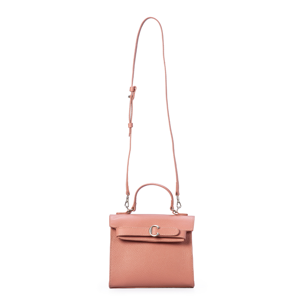 BOLSA PEQUENA ROSA MALVA DE COURO TOTE image number 1