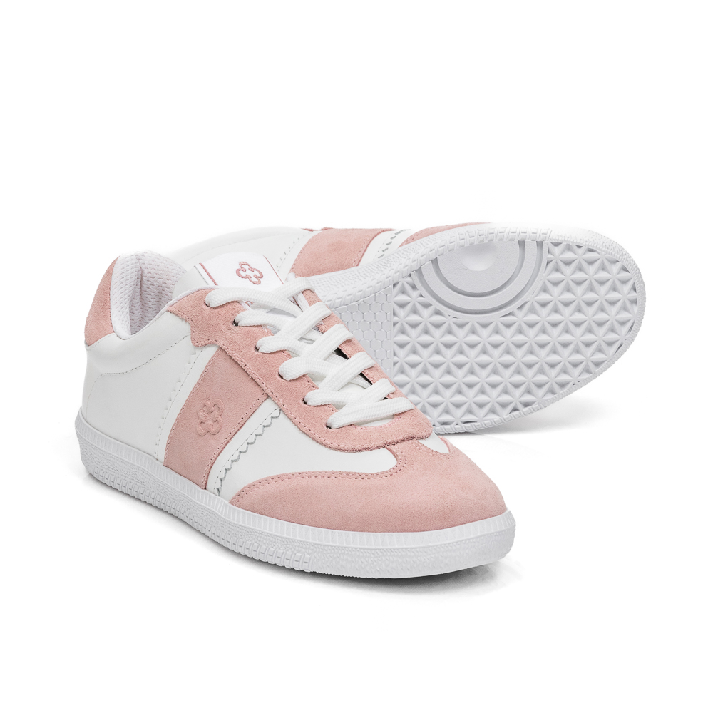 TÊNIS FEMININO DE COURO ROSA E BRANCO AMARRAÇÃO image number 3