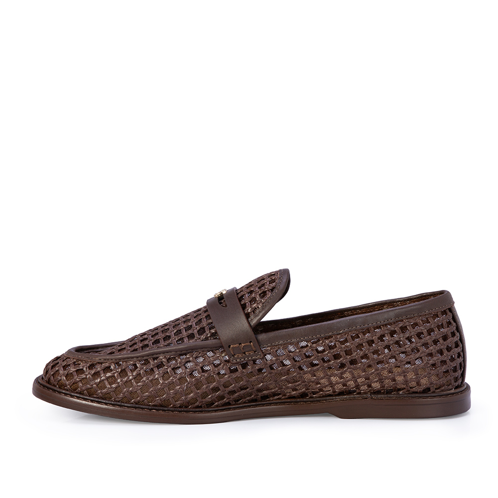 LOAFER MOCASSIM DE COURO MARROM TOBACCO TRAMADO image number 2