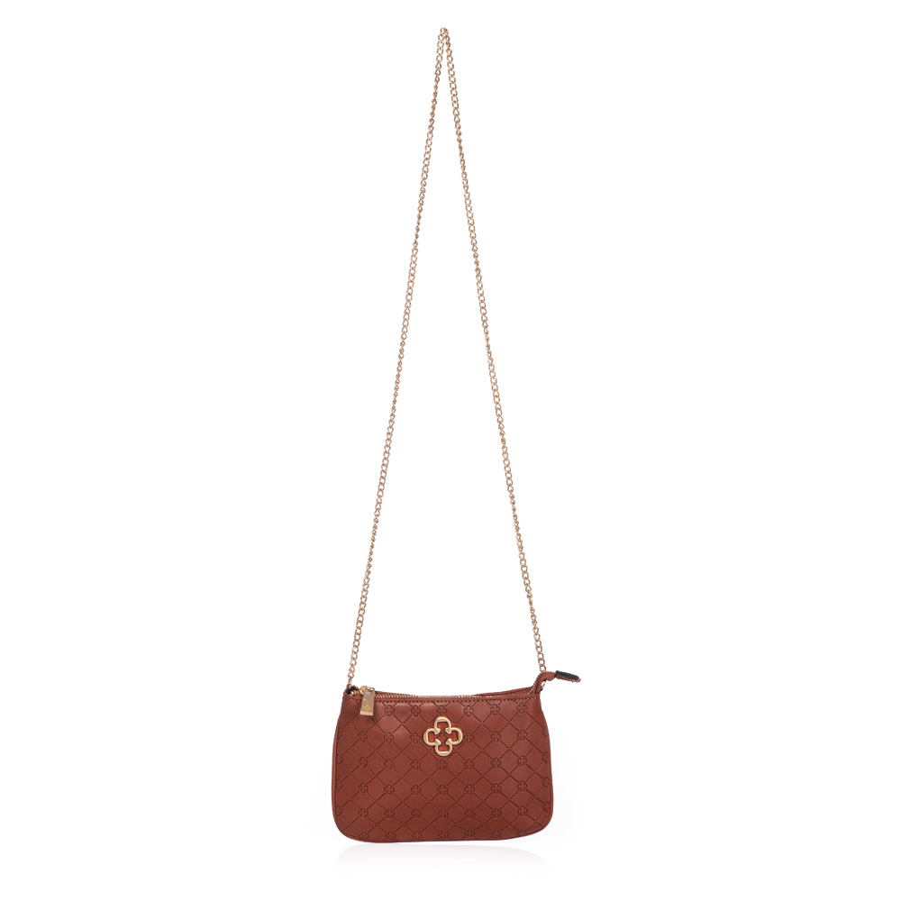 BOLSA PEQUENA CARAMELO ALÇA CORRENTE MONOGRAMA ELENA image number 3
