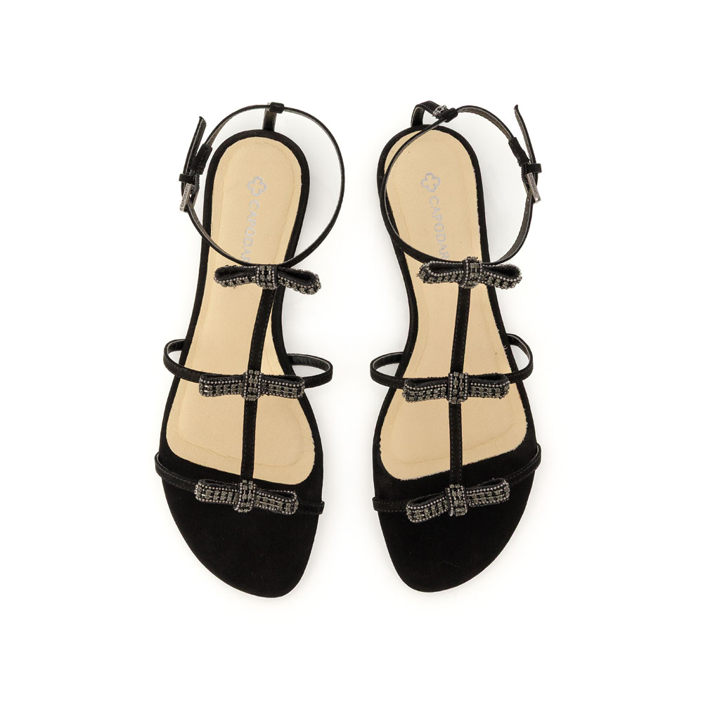 SAND&Aacute;LIA RASTEIRA PRETA DE COURO NOBUCK image number 4