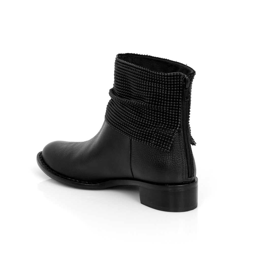 BOTA CANO CURTO PRETA DE COURO HOTFIX image number 2