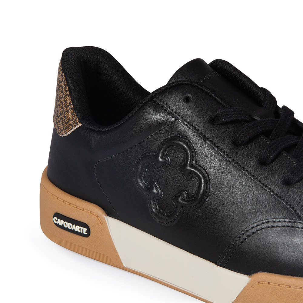 T&Ecirc;NIS FEMININO PRETO DE COURO AMARRA&Ccedil;&Atilde;O image number 3