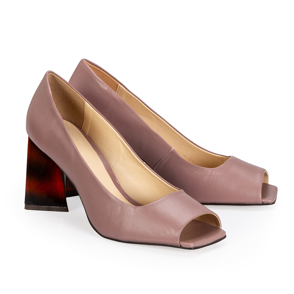 PEEP TOE ROSE COURO NOBUCK SALTO ALTO image number 2