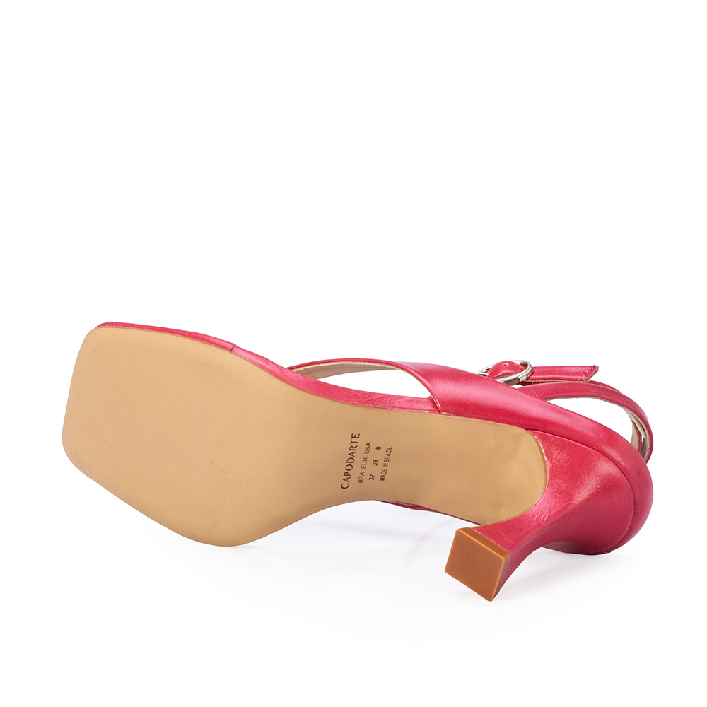 SAND&Aacute;LIA BICO QUADRADO ROSA MAGN&Oacute;LIA DE COURO image number 3