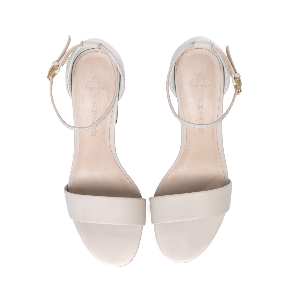 SAND&Aacute;LIA BEGE OSTRA SALTO ALTO DE COURO image number 4