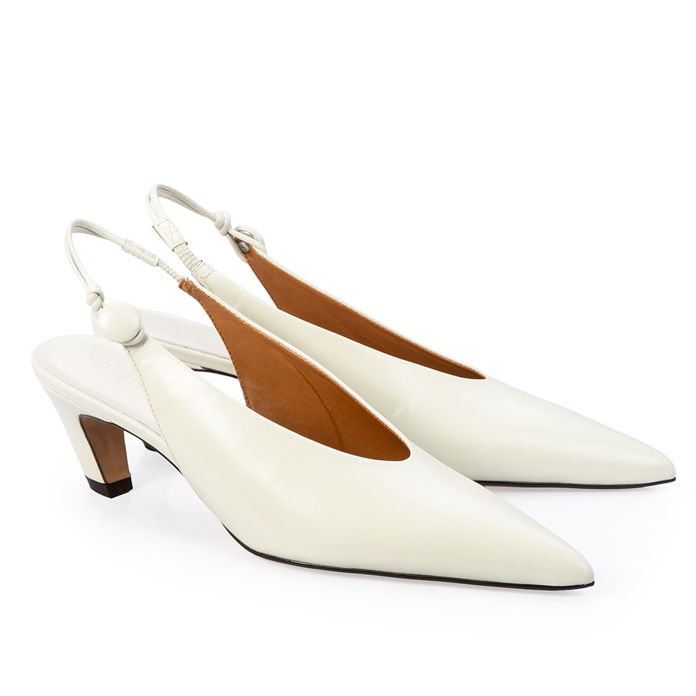 SCARPIN SLINGBACK COURO BRANCO DUNA image number 2