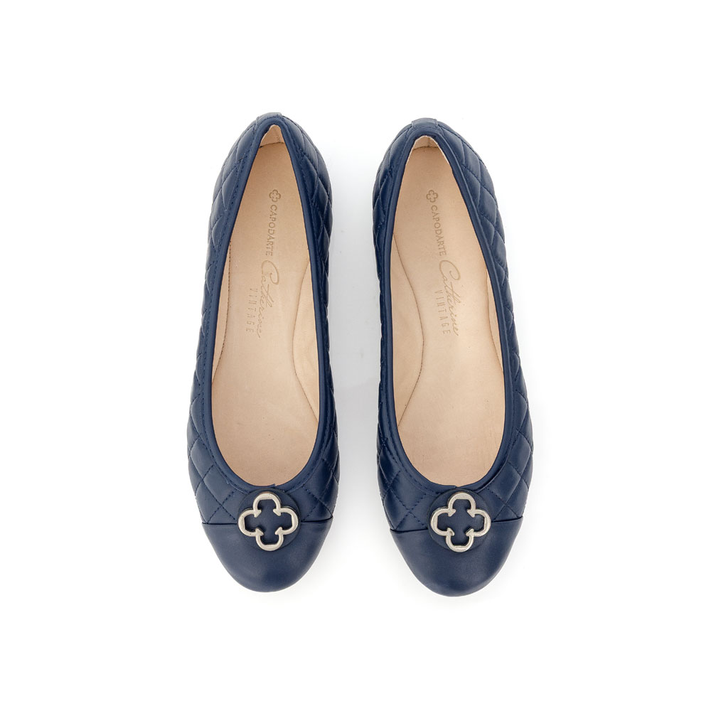 SAPATILHA CATHERINE VINTAGE MARINHO AZZURRO DE COURO MATELASS&Ecirc; image number 4