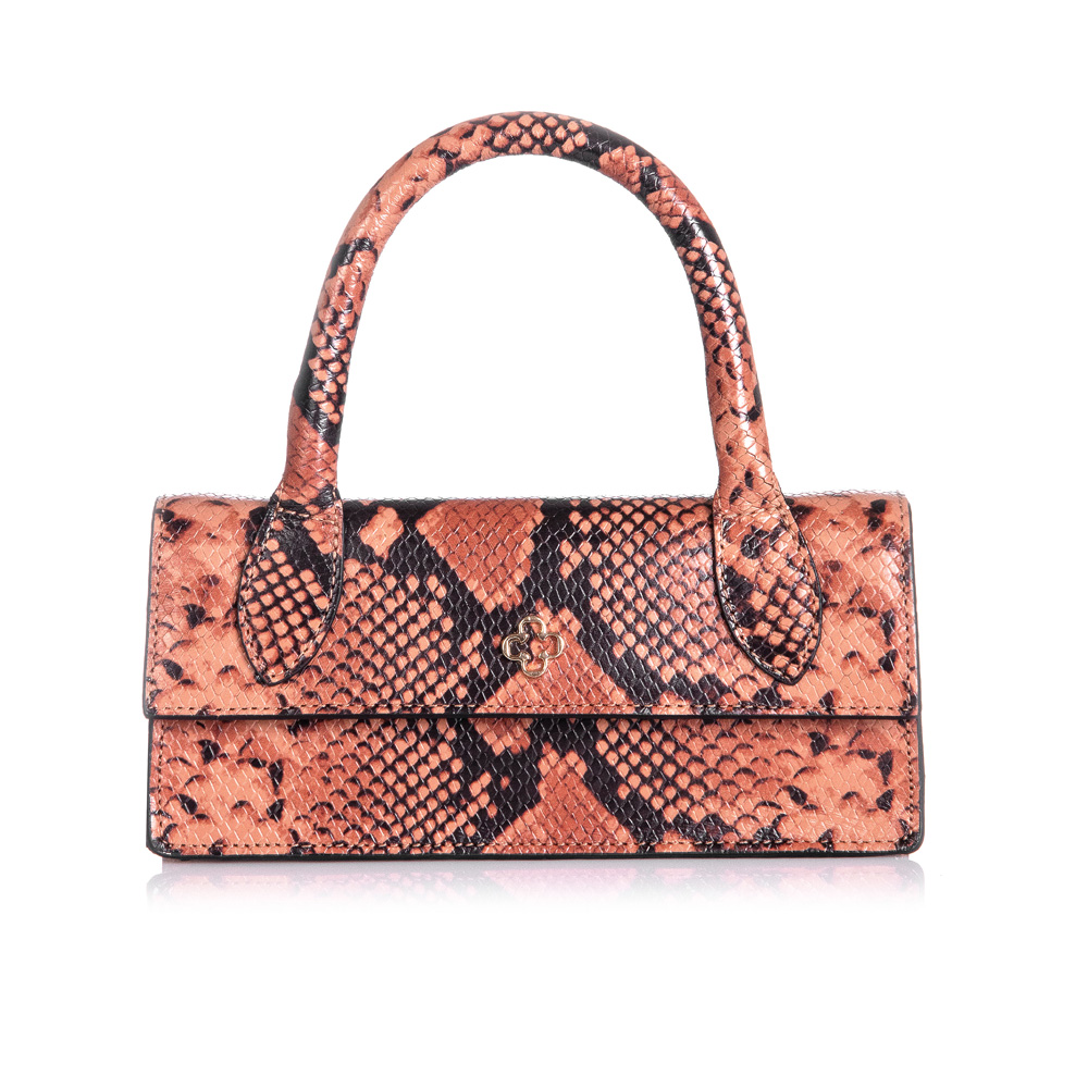 BOLSA PEQUENA COURO CARAMELO PITONE image number 0