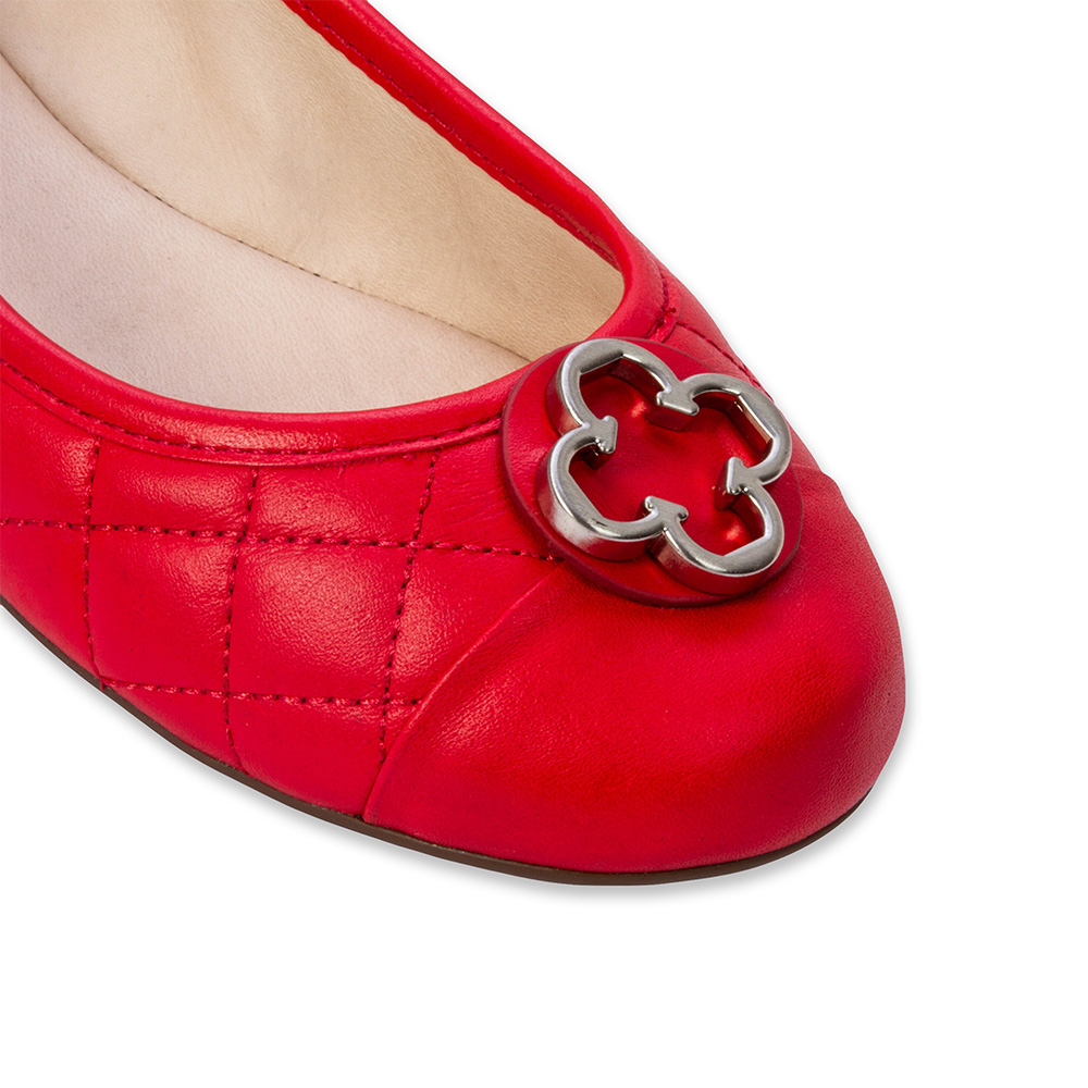 SAPATILHA CATHERINE DE COURO VERMELHO RUBI MATELASS&Ecirc; image number 2