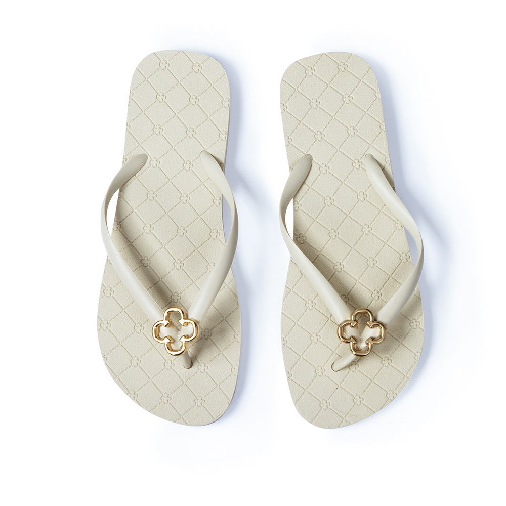 CHINELO DE DEDO BEGE VANILLA MONOGRAMA LOGO DOURADO image number 4