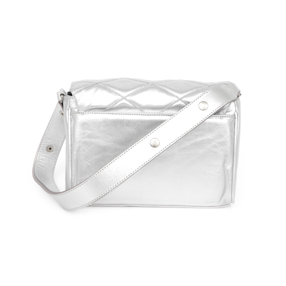 BOLSA PRATA DE COURO SHOULDER BAG image number 3