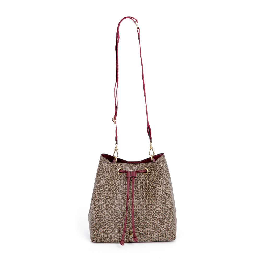 BOLSA BORDÔ MONOGRAMA COM ALÇA GORGURÃO BUCKET image number 1