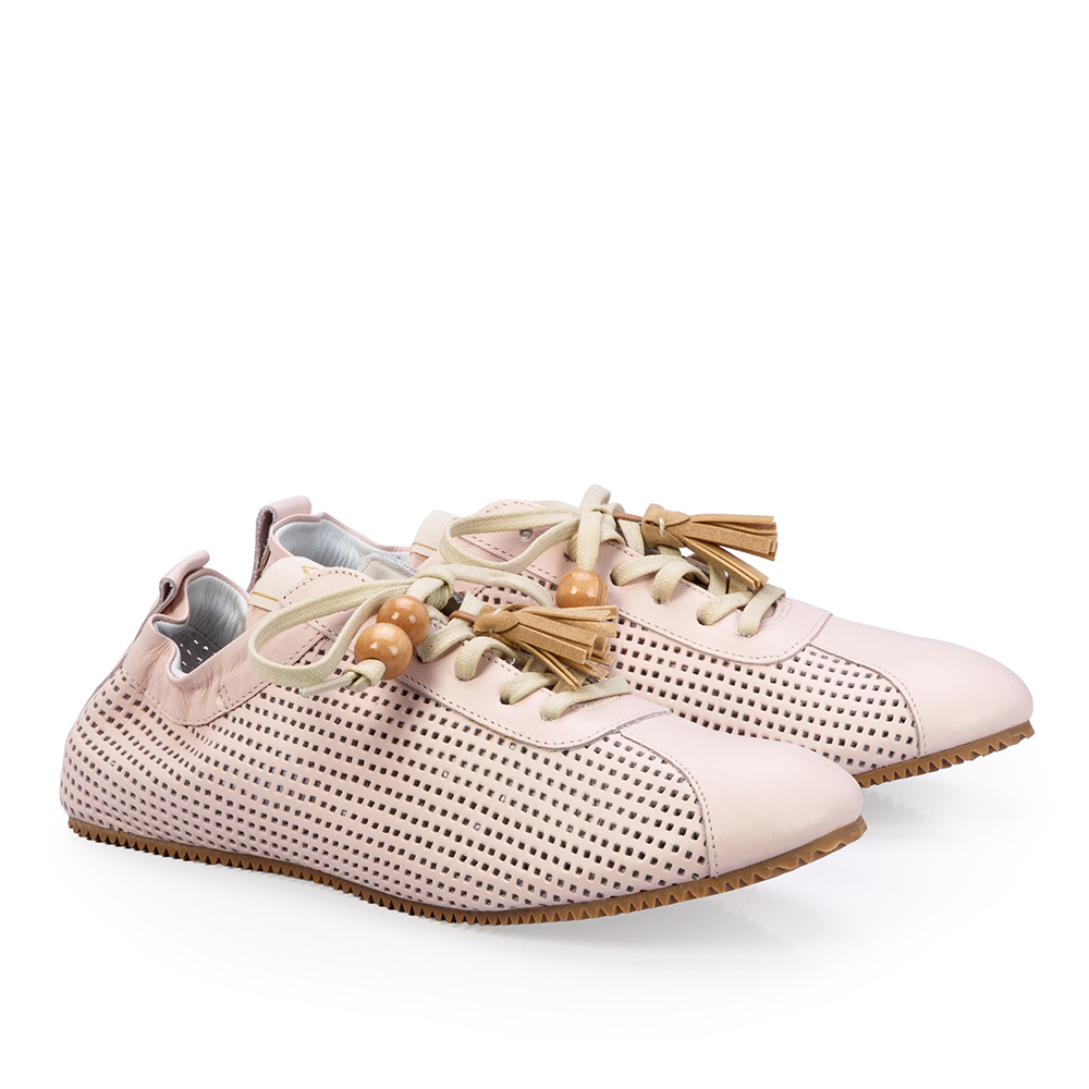 T&Ecirc;NIS FEMININO ROSA PE&Ocirc;NIA DE COURO VAZADO COM EL&Aacute;STICO image number 2