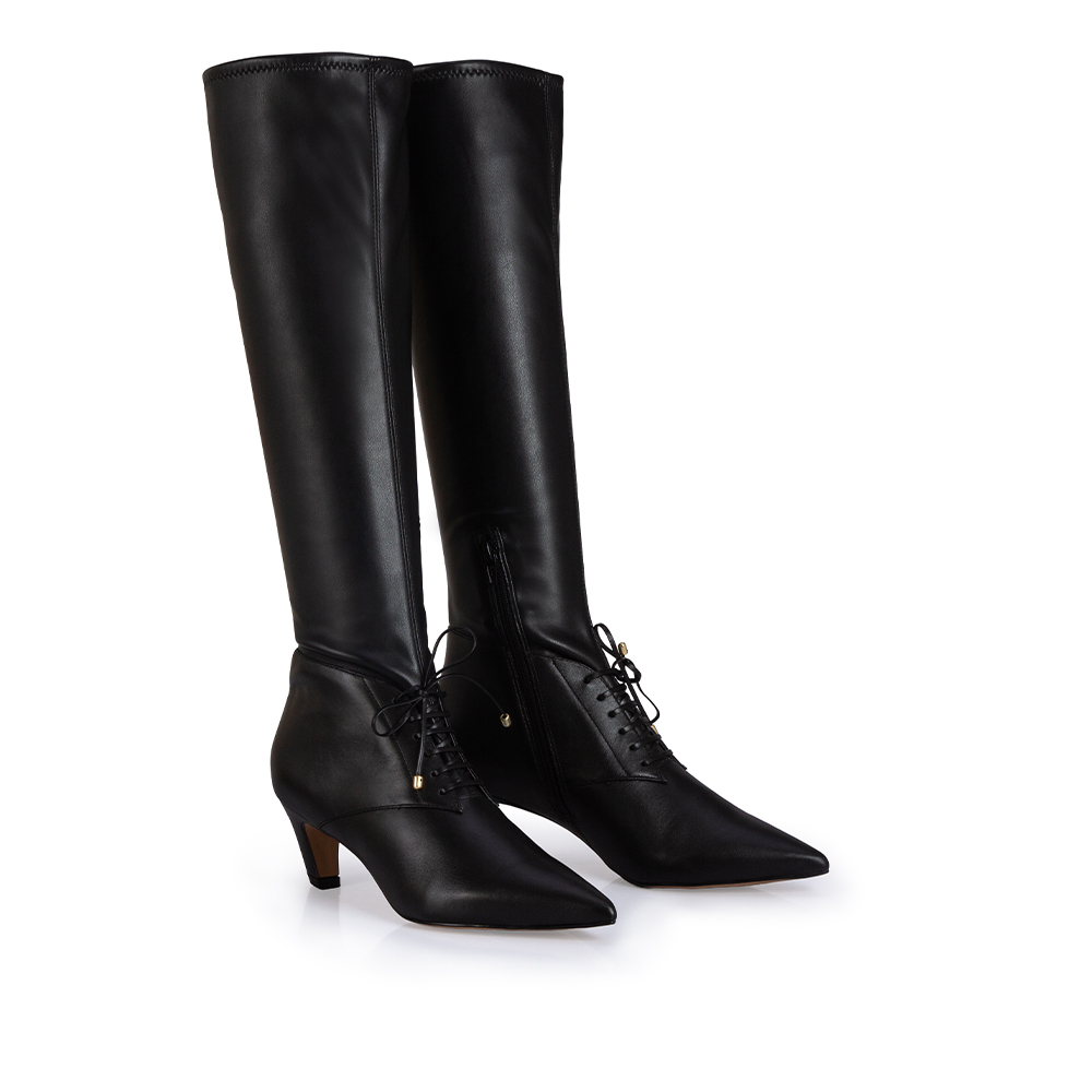 BOTA CANO LONGO PRETA STRECH AMARRA&Ccedil;&Atilde;O image number 3