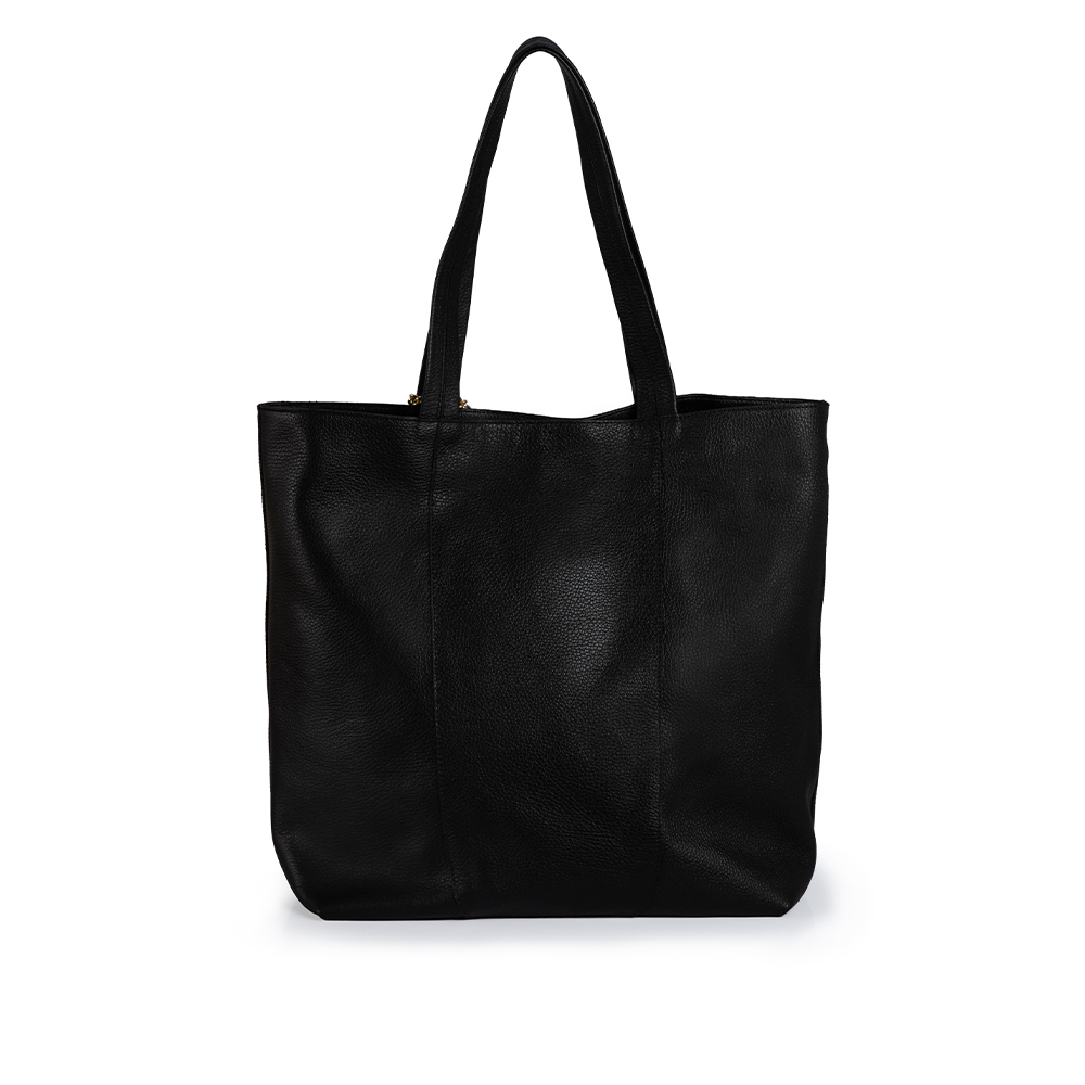 BOLSA PRETA DE COURO SHOPPER VIRA BUCKET image number 2