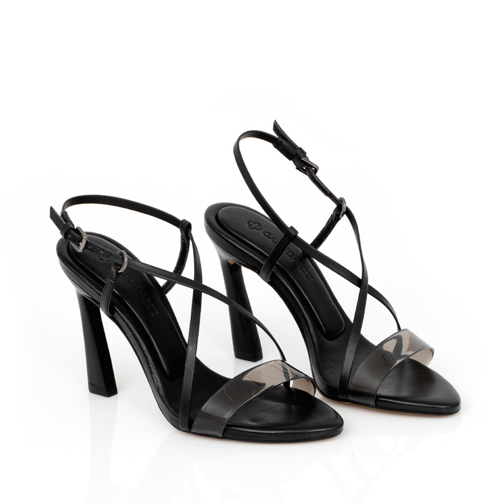 SAND&Aacute;LIA SALTO ALTO PRETA DE COURO TIRA VINIL image number 1