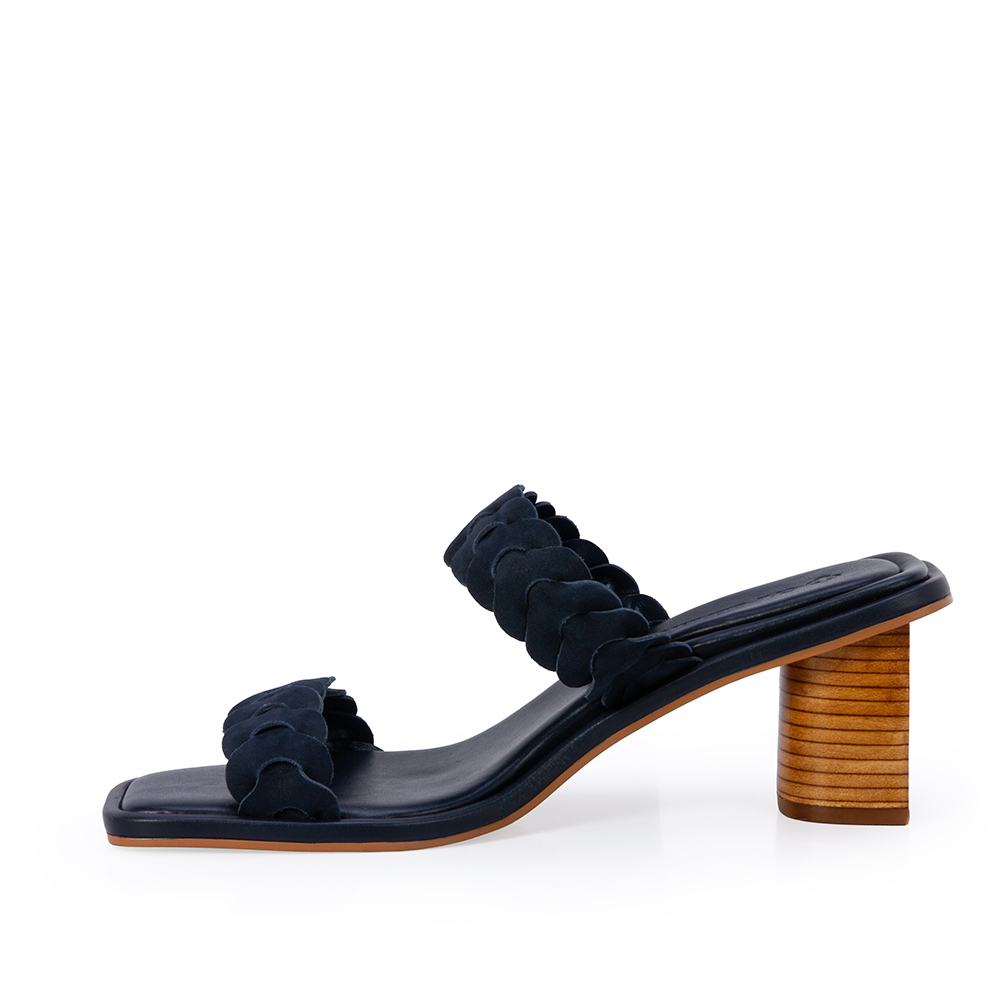 MULE SALTO BLOCO MARINHO AZZURRO DE COURO NOBUCK image number 2