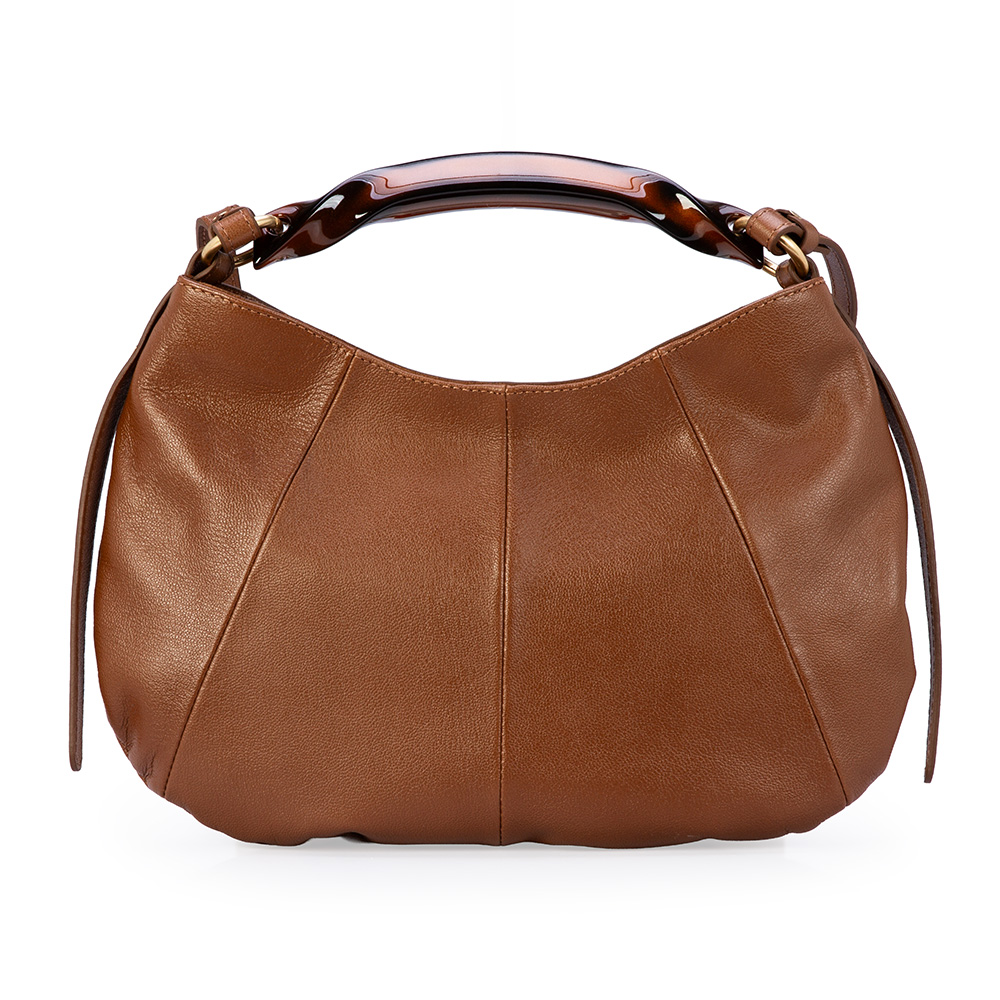 BOLSA M&Eacute;DIA TIRACOLO MARROM MOGNO COURO TOTE AL&Ccedil;A TORTOISE image number 2