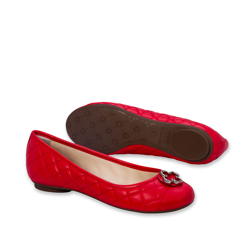 SAPATILHA CATHERINE DE COURO VERMELHO RUBI MATELASS&Ecirc; image number 3