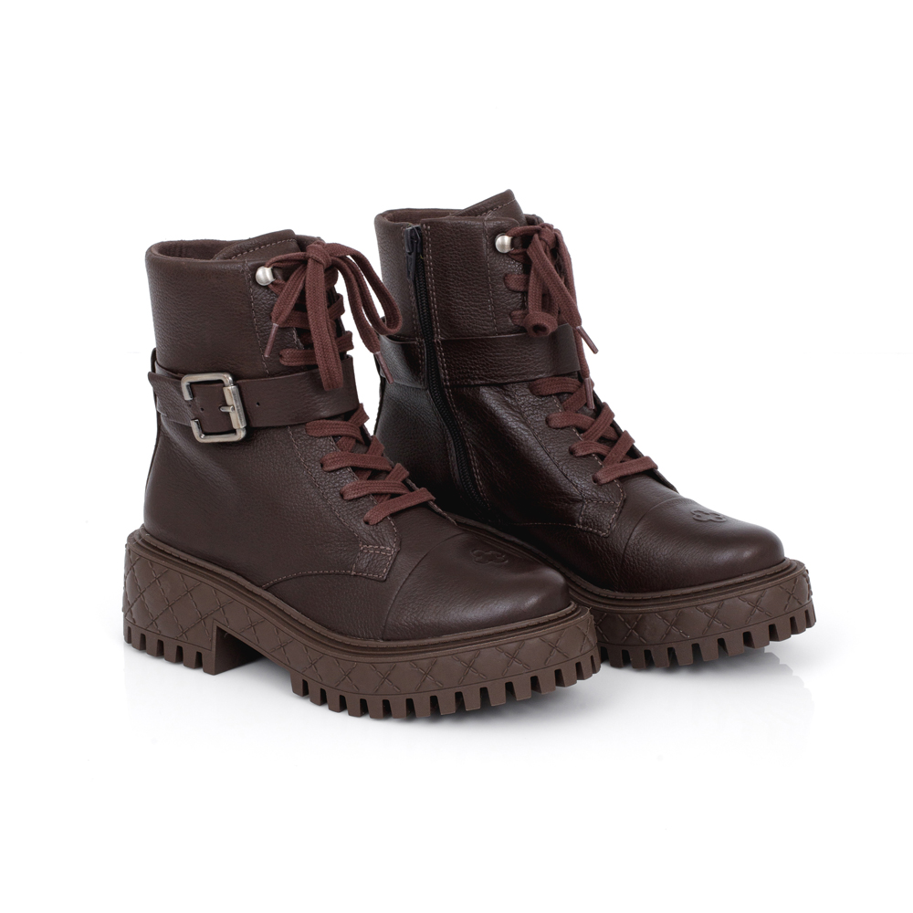 BOTA COTURNO DE COURO MARROM TRATORADA image number 1