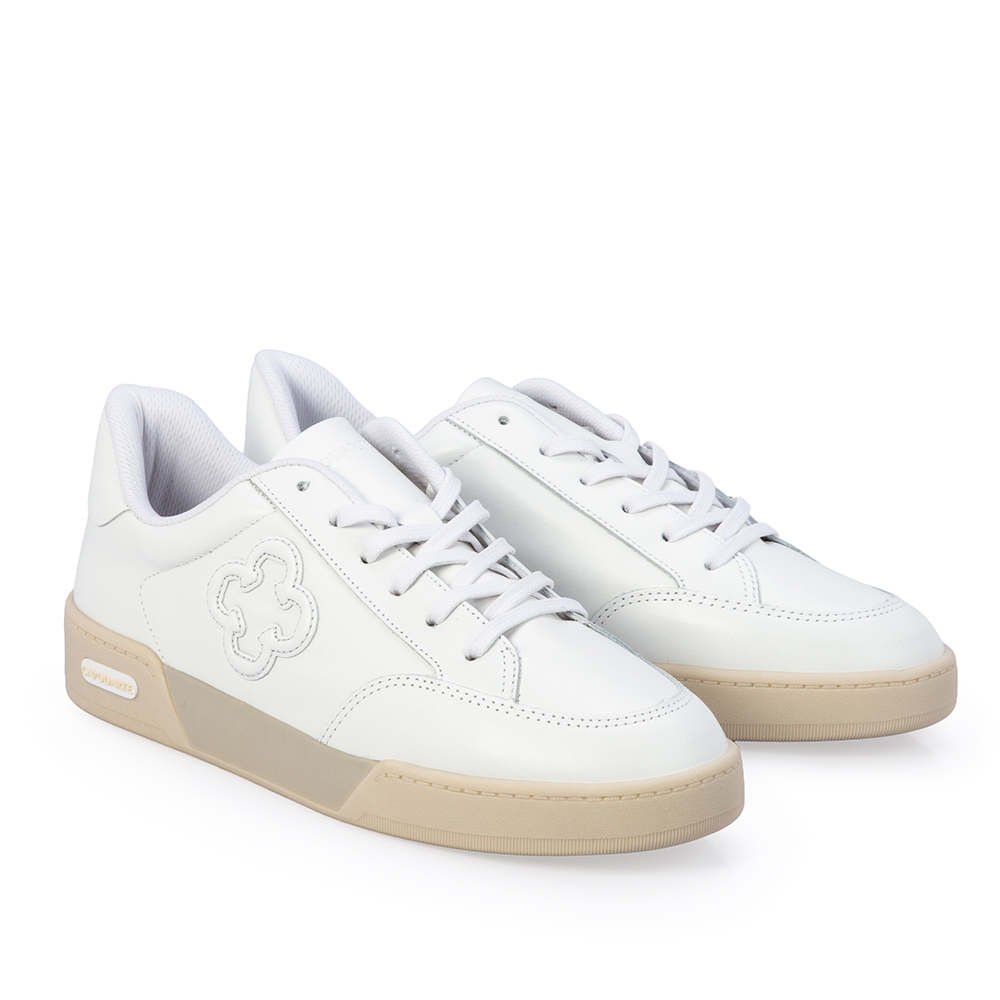 T&Ecirc;NIS FEMININO FLATFORM BRANCO DE COURO AMARRA&Ccedil;&Atilde;O image number 1