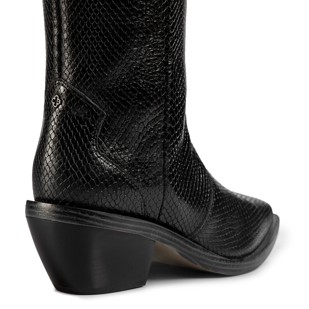 BOTA WESTERN PRETA DE COURO SERPENTE image number 3