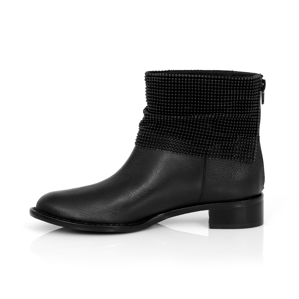 BOTA CANO CURTO PRETA DE COURO HOTFIX image number 4